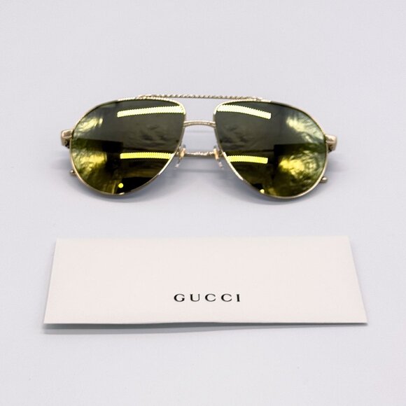 NEW GUCCI GG1311S 002 UNISEX METAL AVIATOR SUNGLASSES - Picture 12 of 13